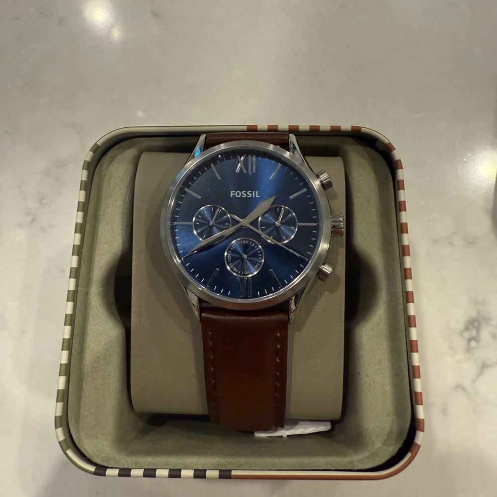 Fossil Men's Neutra Quartz Stainless Steel and Leather Chronograph Watch
